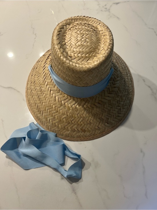 Sarah Bray Bermuda Accessories - Sarah Bray Bermuda SUN HAT - LONG LIGHT BLUE GROSGRAIN RIBBON
